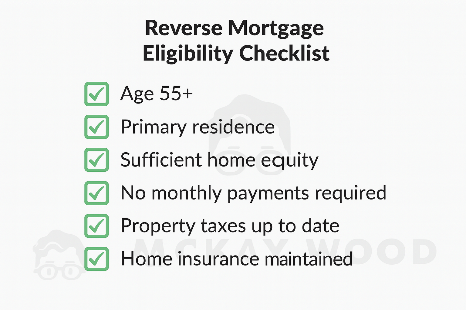 types of reverse mortgages Reverse Mortgage eligibility checklist